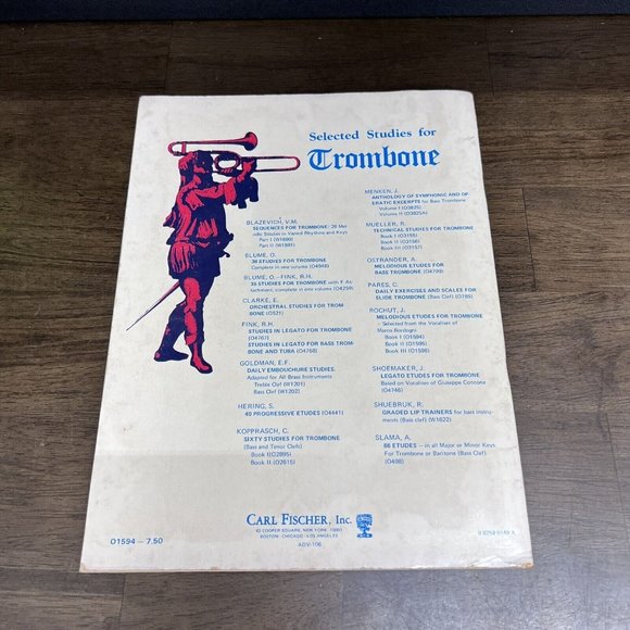 CARL FISCHER MELODIOUS ETUDES FOR TROMBONE SERIES BOOK 1 - Picture 5 of 6